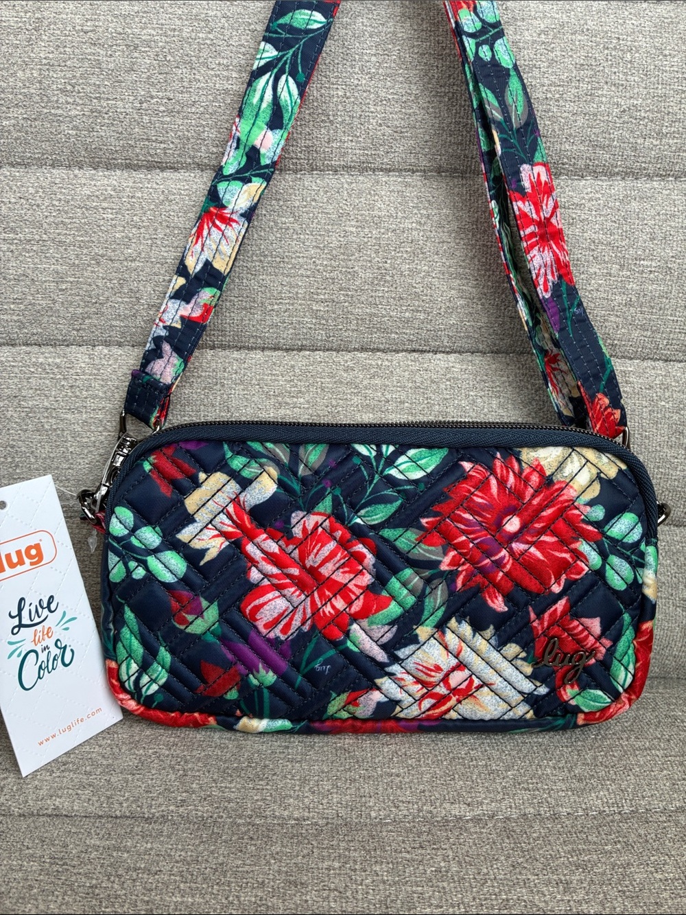 Lug Coupe Convertible Crossbody NWT Floral Navy Bag